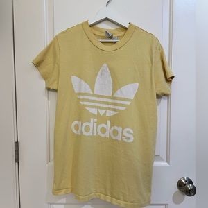 Yellow adidas heavyweight tee size XS
